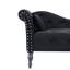 Pieds en velours 60,6 "capitonnés avec garniture cloutée et pieds en bois massif avec 1 coussin-1949243307