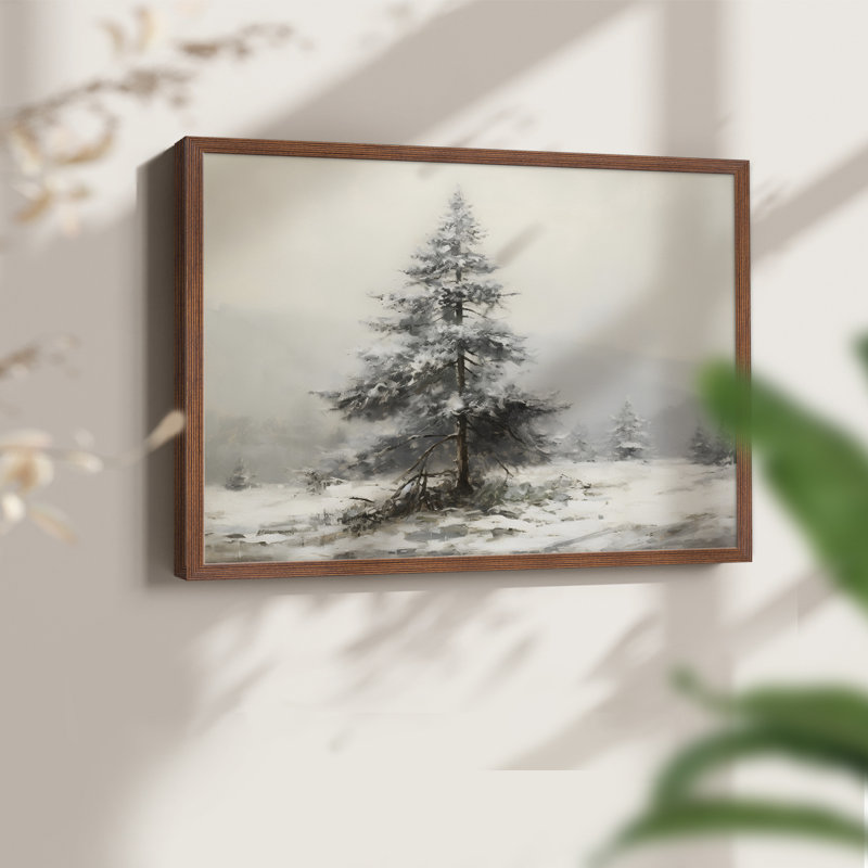 Paysages rétro-Dccxxxxvii - reproduction encadrée - réarmable, Noyer