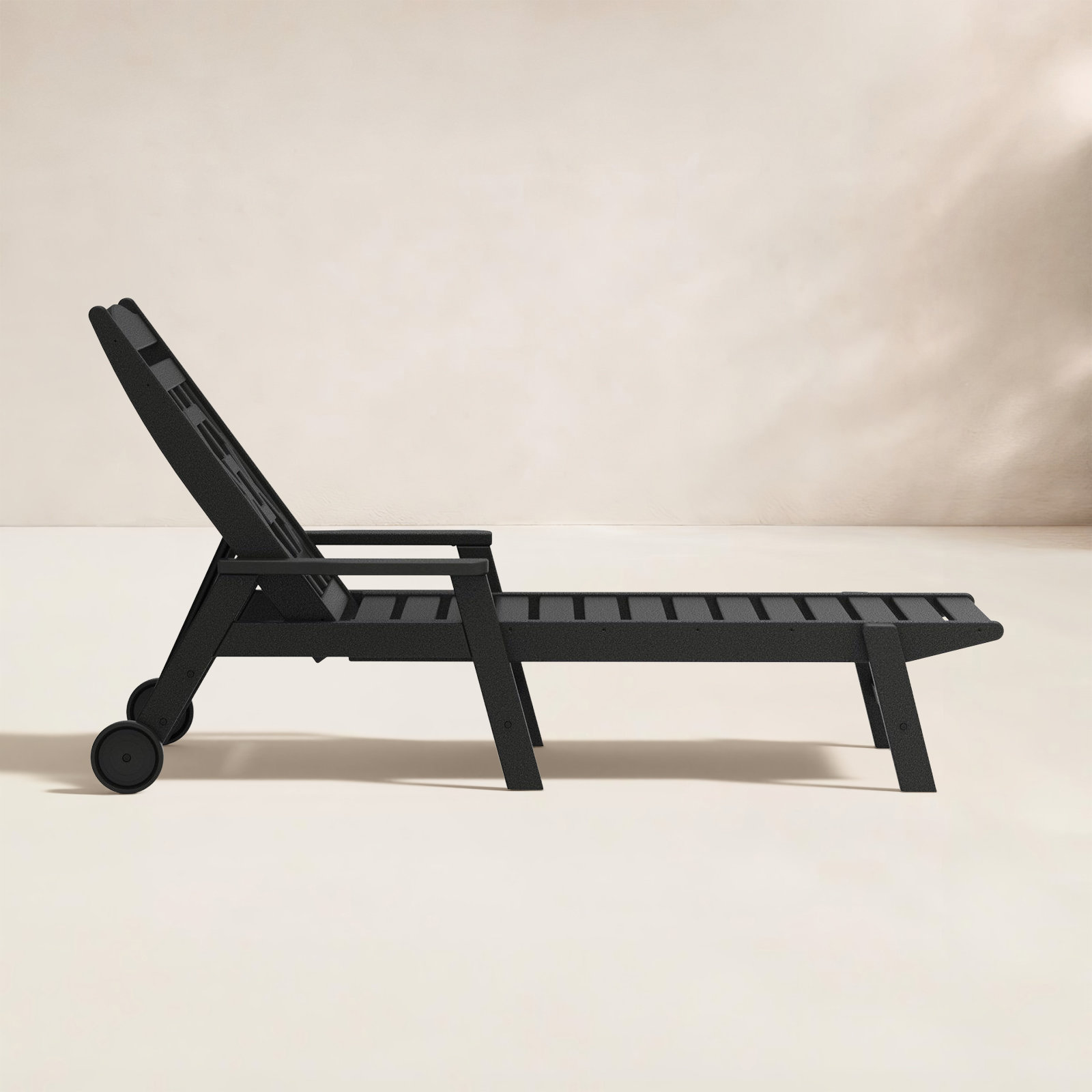 POLYWOOD® Chinoiserie 27" Patio Chaise Lounge, Black