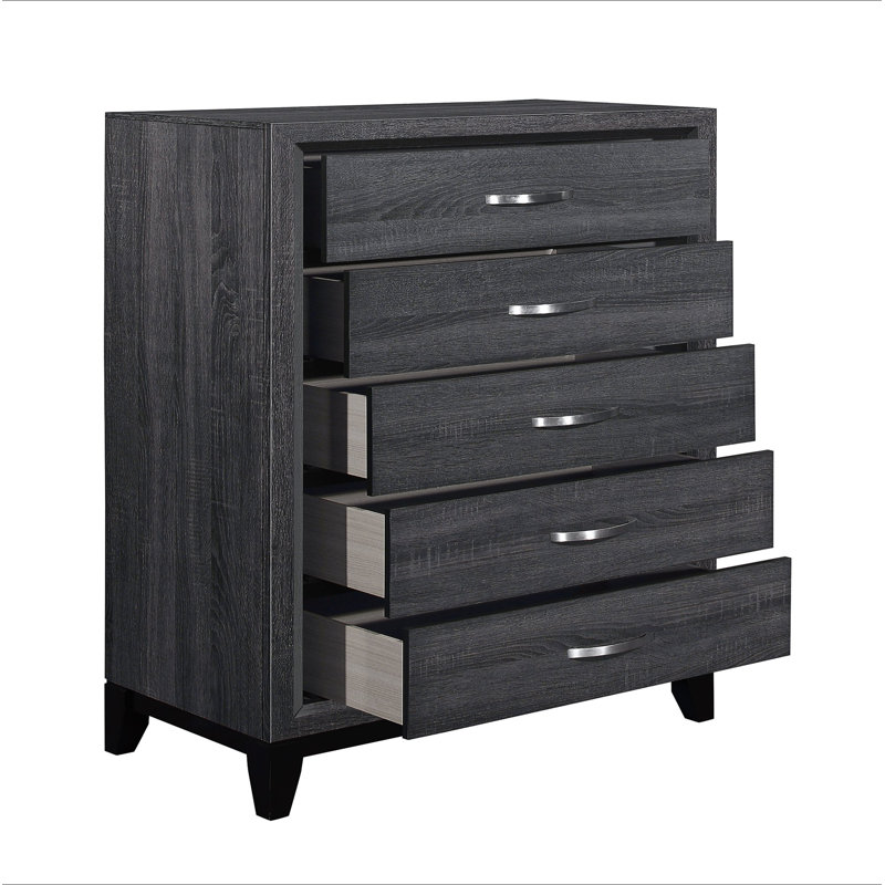 Mobilier de chambre à coucher avec poignées de bar en chrome poli de conception contemporaine 1 pièce