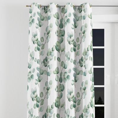 Rideaux en velours Coastal - œillets vert eucalyptus - 1 panneau