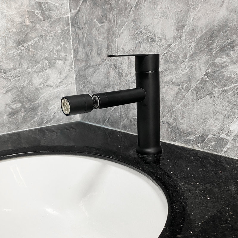 Matte Black Vanity Basin Sink Faucet, Bathroom Single Handle Tap, Stainless Steel Construction For Durability, With Quiet And Continuous Water Flow Modern Hole Made Long-Term Use, Corrosion Smooth