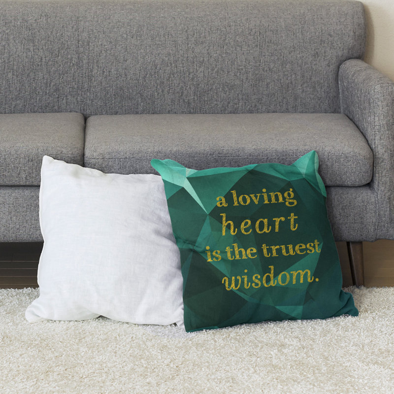 Coussin de sol pierres précieuses amour & sagesse, H 28 po x l 28 po, Émeraude / doré