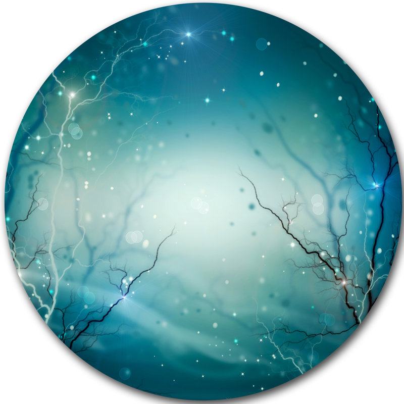 « blue winter imaginaire forest », impression, H 38 po x l 38 po x P 1 po, Métal