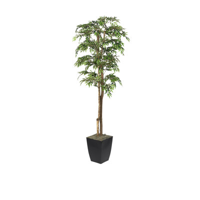 Faux Ruscus Tree in Metal Planter