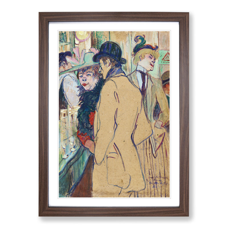 Alfred la Guigne by Henri de Toulouse-Lautrec - Picture Frame Painting, 65cm H x 48cm W x 2cm D, Walnut