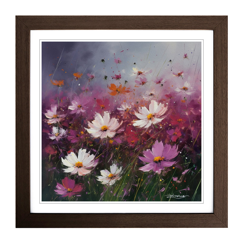 Cosmos Impressionism No.2 - Framed Print, Walnut
