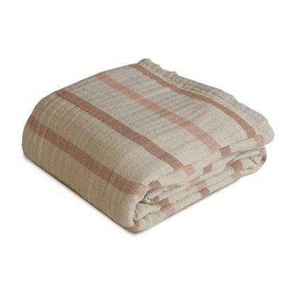 Farm to Home Horizon Organic Oversized Cotton Throw Blanket, Reversible