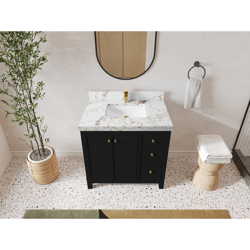 Ensemble de meuble-lavabo simple 36 po Chicago, Doré Viola