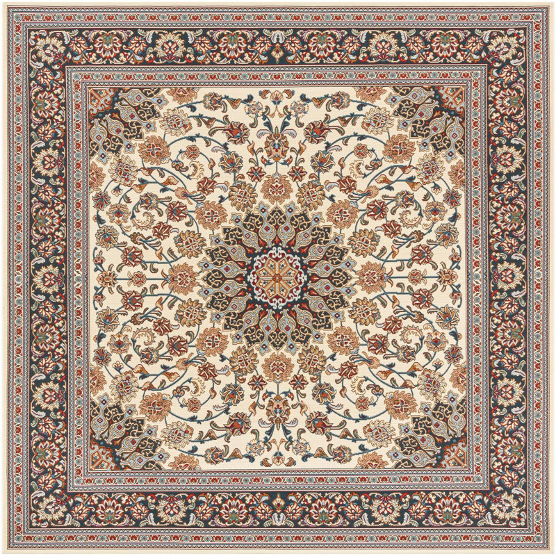 Tapis traditionnel ivoire Tollefson, Carré 7 pi 10 po