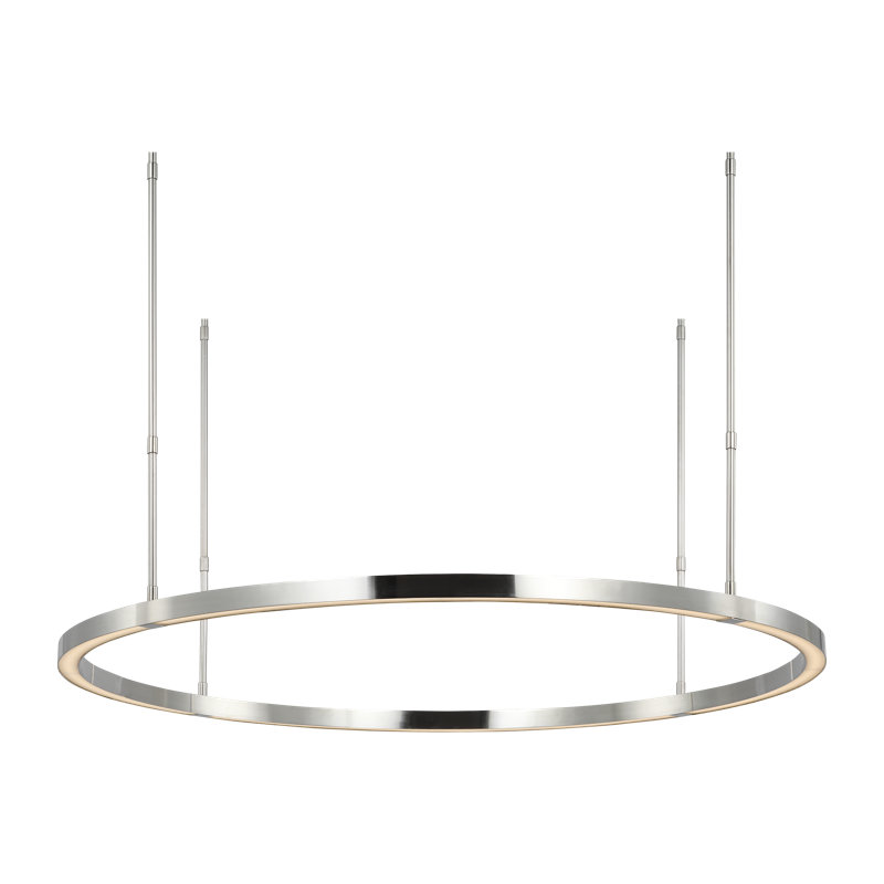 Mick De Giulio Stagger Large Ring Chandelier in Hand Rubbed Antique Brass with Acrylic shade, 68.8" H x 36" W x 36" D