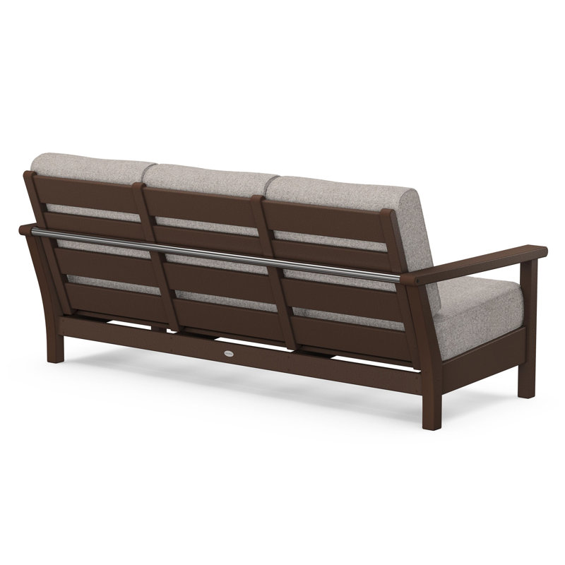 Harbour Deep Seating Sofa, Weathered Tweed, Mahogany