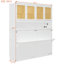 Lit escamotable simple avec armoire supérieure, lit pliable peu encombrant avec éclairage et port USB, blanc-1693293955