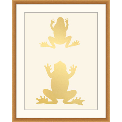 Gold Leaf Stacked Frogs 1 Print