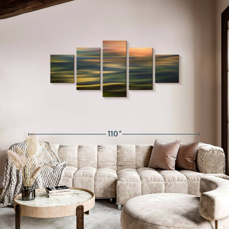 Rolling Hills At Sunset, 36" H x 80" W