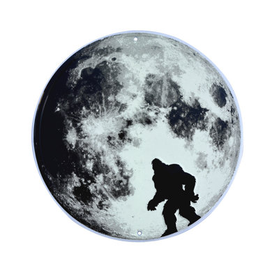 «Bigfoot Glow In Dark Moon Walking», plaque murale en métal Sasquatch