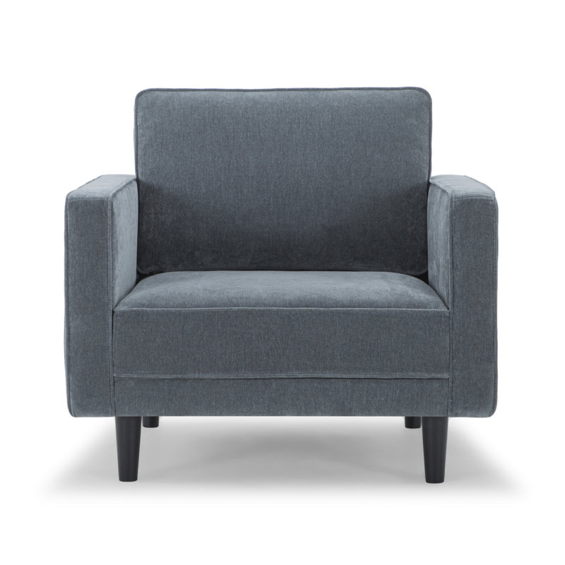 Fauteuil l 34 po Curt, Chenille bleue performance