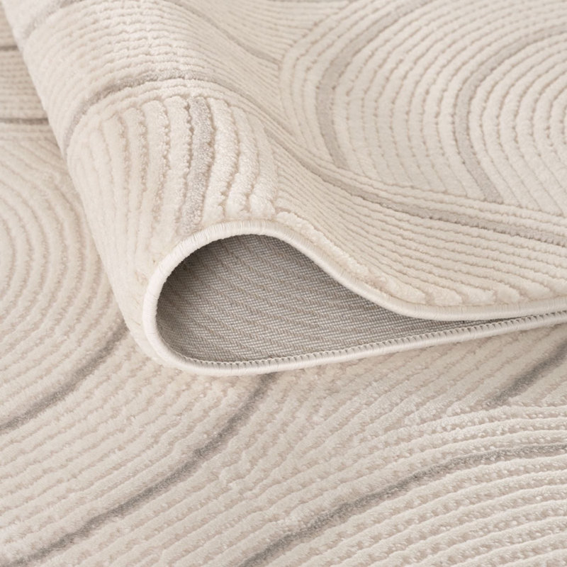 Carmel Modern Arc Cream/Grey Area Rug, Rectangle 120 x 170 cm