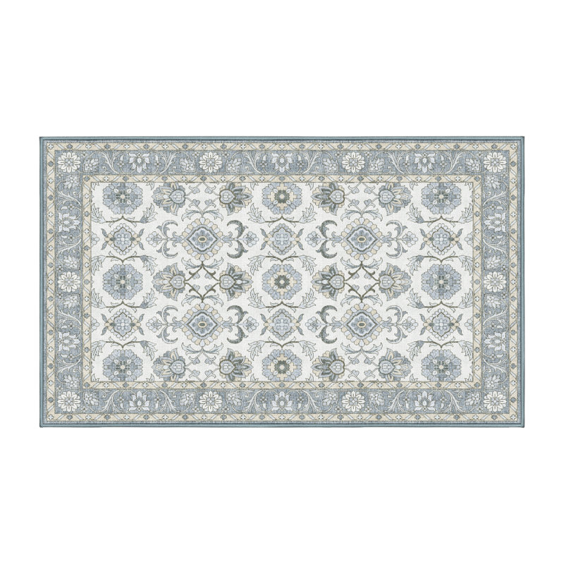 Tapis oriental en chenille / polyester tissé à la main Flem, Rectangle 7 pi x 9 pi