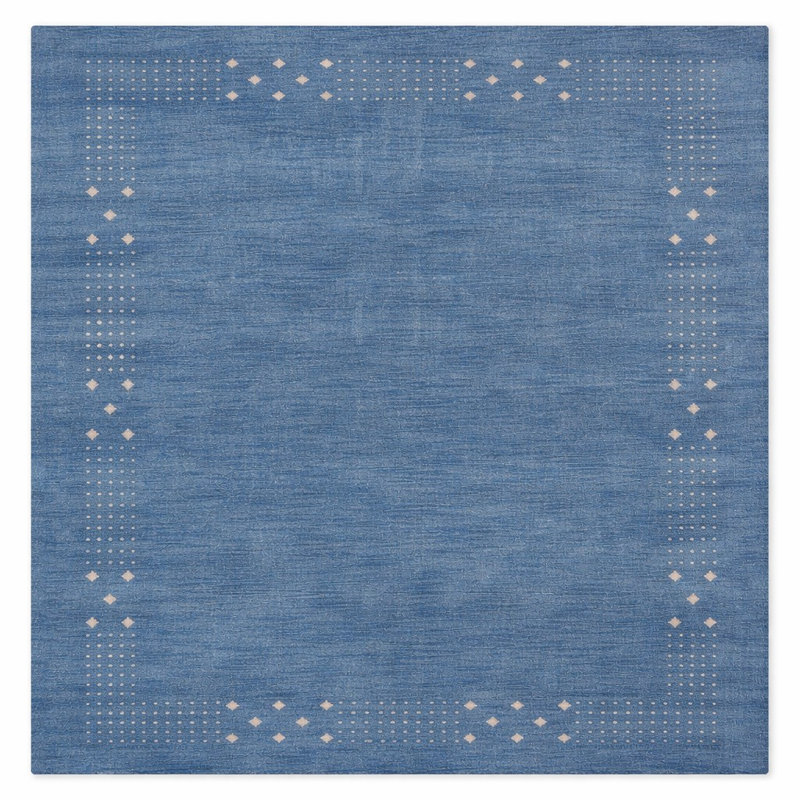 Hand Knotted Loom Wool Eco-Friendly Area Rugs - Square | Contemporary Modern Design, High Pile Thick Handmade Anti Skid Rugs for Living Room