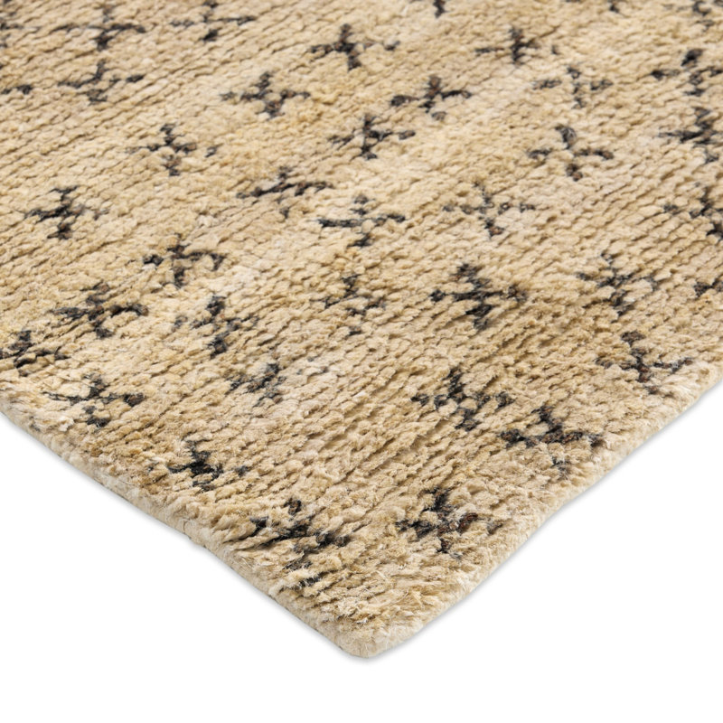 Payal Hand Knotted Jute / Sisal Area Rug in Payal Natural, Runner 2'6" x 9'