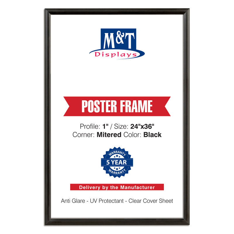 Cadre de document en métal noir, Noir, noir, noir, noir, 24 po x 36 po