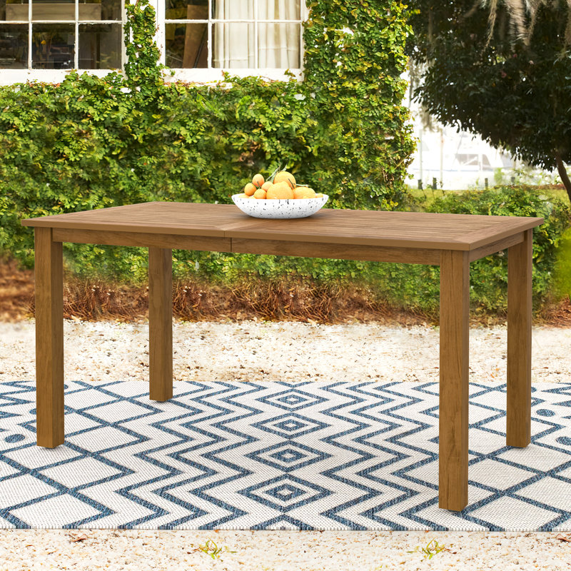 Bale 6-Person Plastic Patio Dining Table, Teak