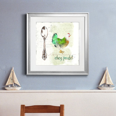 Poulet doré - reproduction d'art sur papier encadré