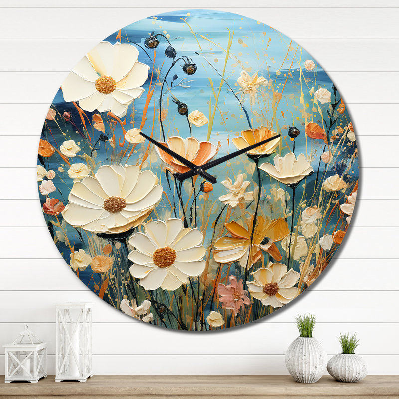 Chantele - Horloge murale florale, Très grand