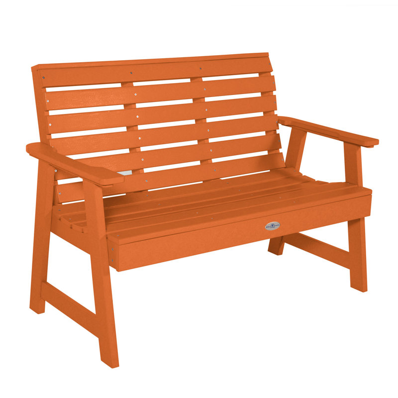 Banc de jardin extérieur Middiler - longueur 4 pi, Orange