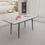 Table de salle à manger extensible en panneau de fibres à densité moyenne pour 4-6 pieds de style médiéval avec pieds en métal noir-1077831902-1077831903