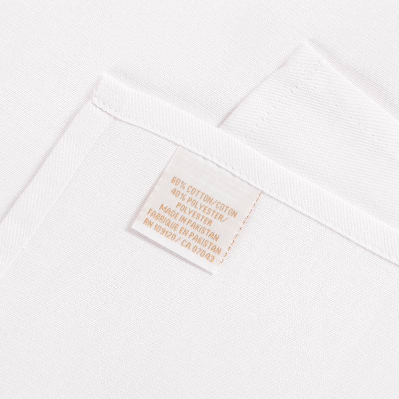 Chateau Cotton Blend Solid Colour Square Napkin, White