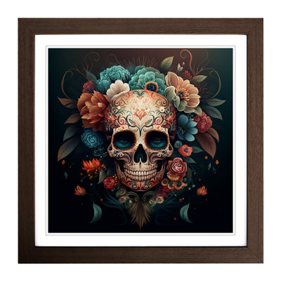 Sugar Skull Boho No.1 - Framed Print