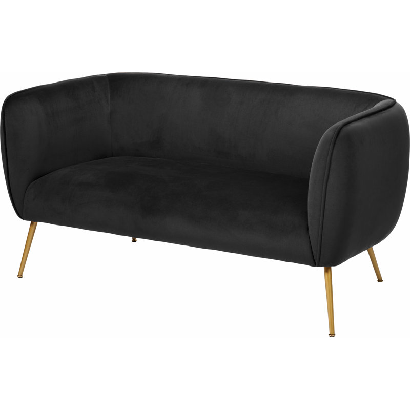 Lucca 2 Seater Velvet Sofa, Black