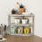 Solid Wood Kitchen Corner Shelf With 3 Tier Storage, Rustic Brown Washed Spice Rack And Condiment Organizer For Counter Top
