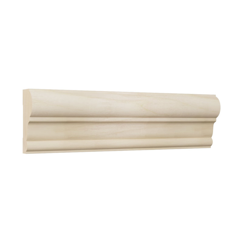 96" Natural Poplar Solid Wood Chair Rail Molding