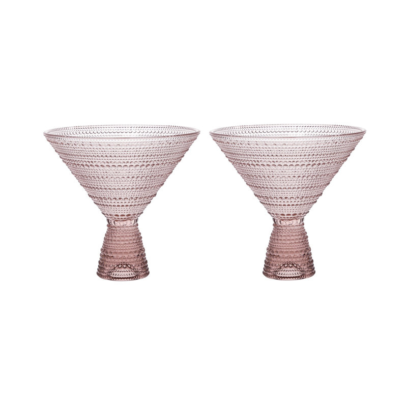 Fortessa Jupiter Glass, 11.5 Ounce Martini, Pink