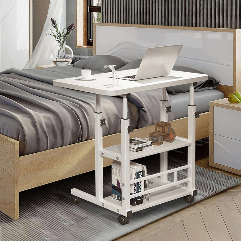 Adjustable Metal Base Writing Desk, White