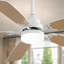 Ventilateur de plafond DEL moderne de 52 pouces avec 6 vitesses, moteur à courant continu réversible, 5 pales, télécommande-500607274-500607275