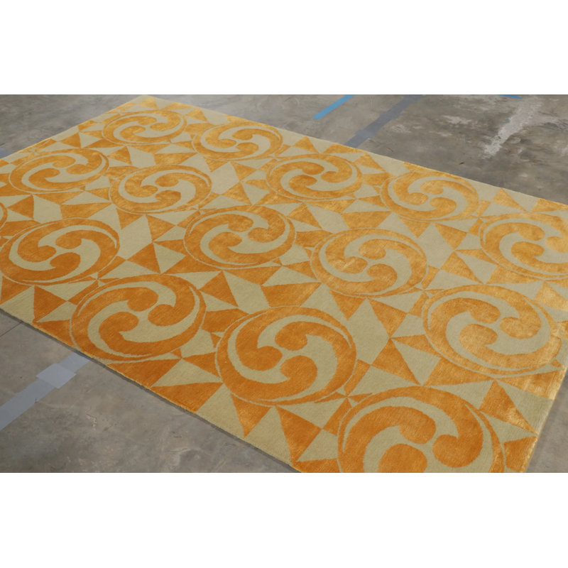 Rug & Kilim’S Modern Geometric Rug In Beige And Gold Tones “Kaleidoscope”