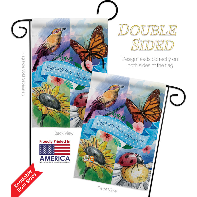 Spring Has Sprung Floral Impressions Double-Sided Garden Flag Set