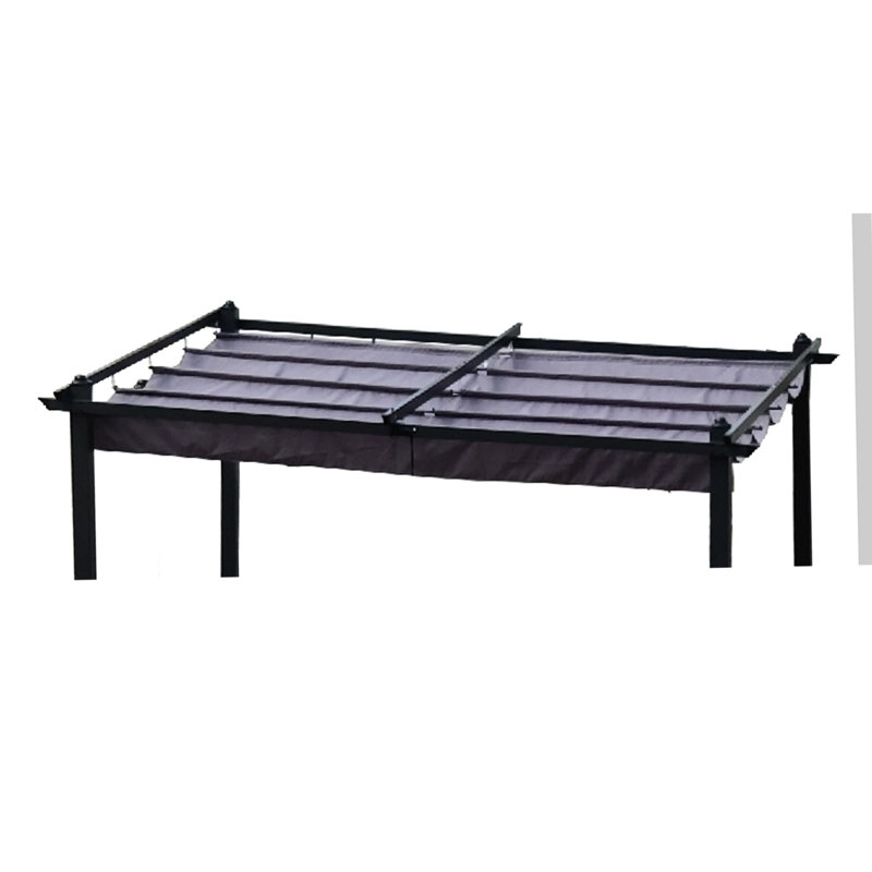 Toile de remplacement pour pergola rétractable 10 x 10 pi - Gris, protection solaire, imperméable, tissu à installation rapide pour l'extérieur protégé, hydrofuge, installation simple, gris