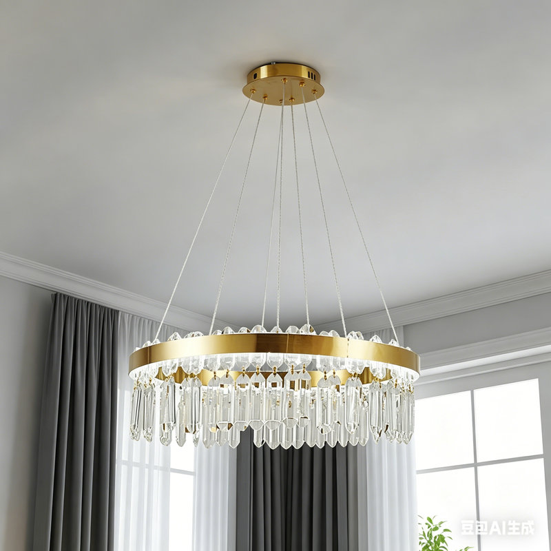 1 - Light Gold LED Crystal Pendant