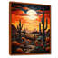 Ballyclare, orange, jaune, cactus, désert, coucher de soleil, Saguaro - Cactus, art mural encadré-946873362-998465171