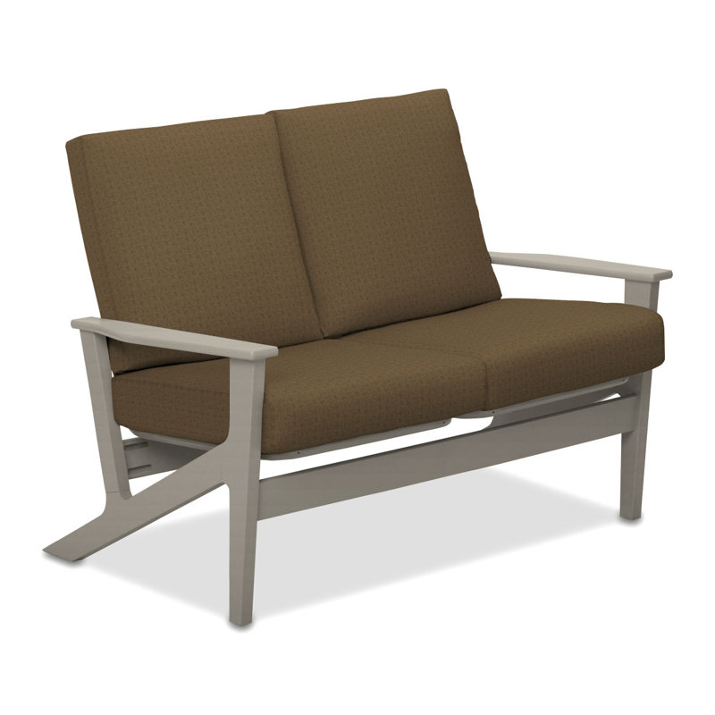 Chrisa 51.5'' Wide Loveseat with Cushions, Sesame Sunbrella® Linen, Warm Gray
