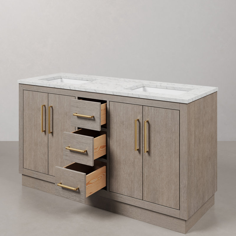 Hugo 60'' W Vanity, Satin Gold