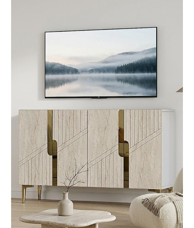 Console, Beige/Gold