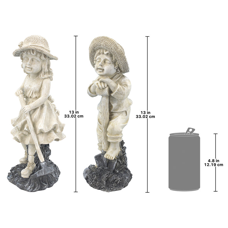 Young Gardeners 2 Piece Statue Set