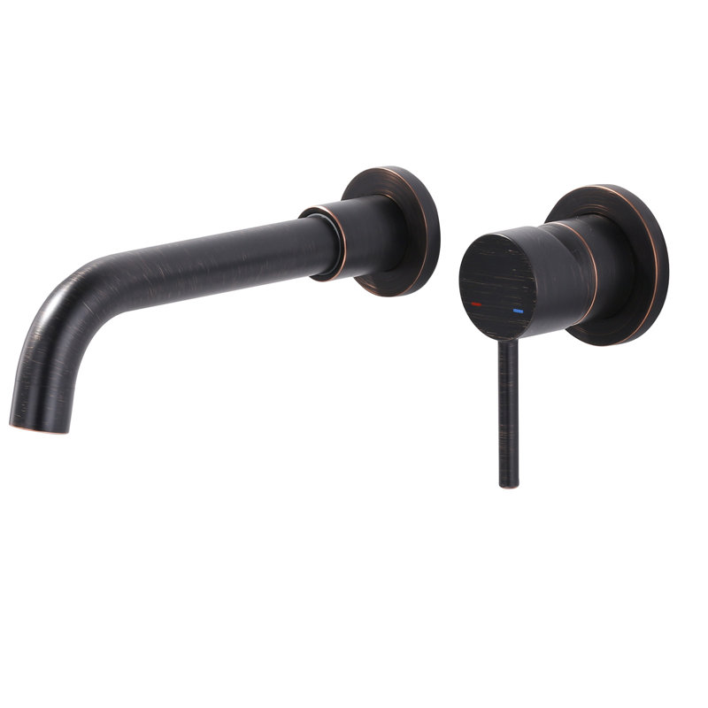 Oil Rubbed Bronze Wall Mounted Single Handle Bathroom Faucet