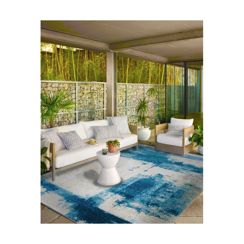 Tapis bleu pastel lavable à la machine, Sous-tapis rectangulaire 3 pi 11 po x 5 pi 11 po i